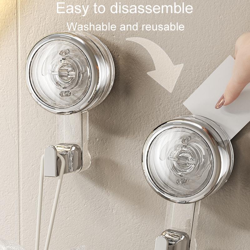 Clear Suction Cup Hooks No Drill Wall Mounted Bathroom Organizer Hooks 3