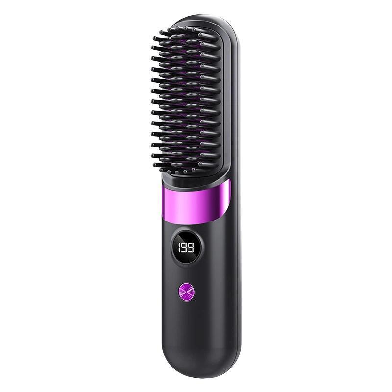 Cordless Hair Straightening Brush with Digital Display & Negative Ion Hair Care