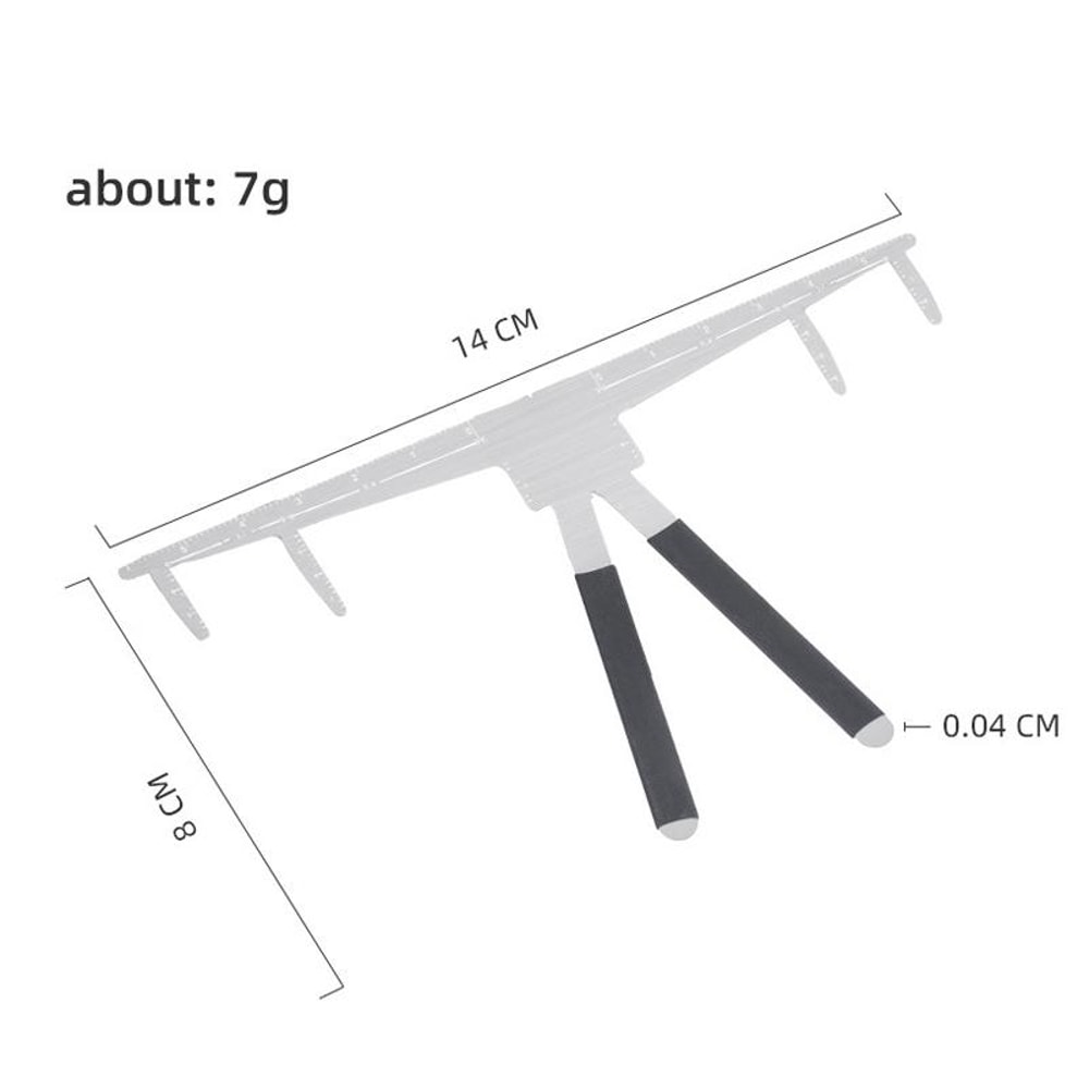 Precision Eyebrow Mapping Ruler Stainless Steel 3 Point Brow Shaping Tool 3