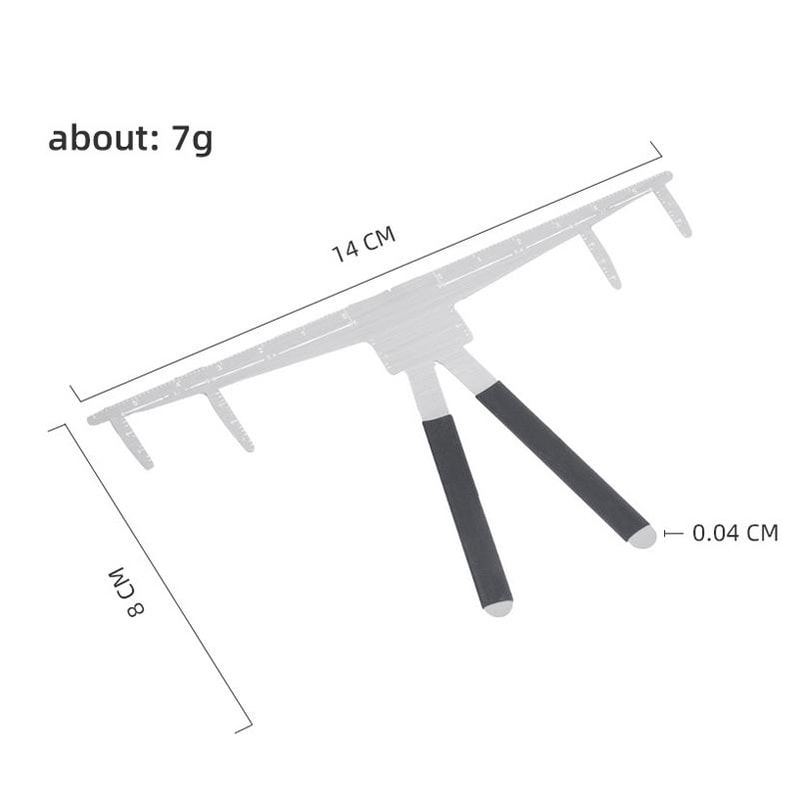 Precision Eyebrow Mapping Ruler Stainless Steel 3 Point Brow Shaping Tool 3