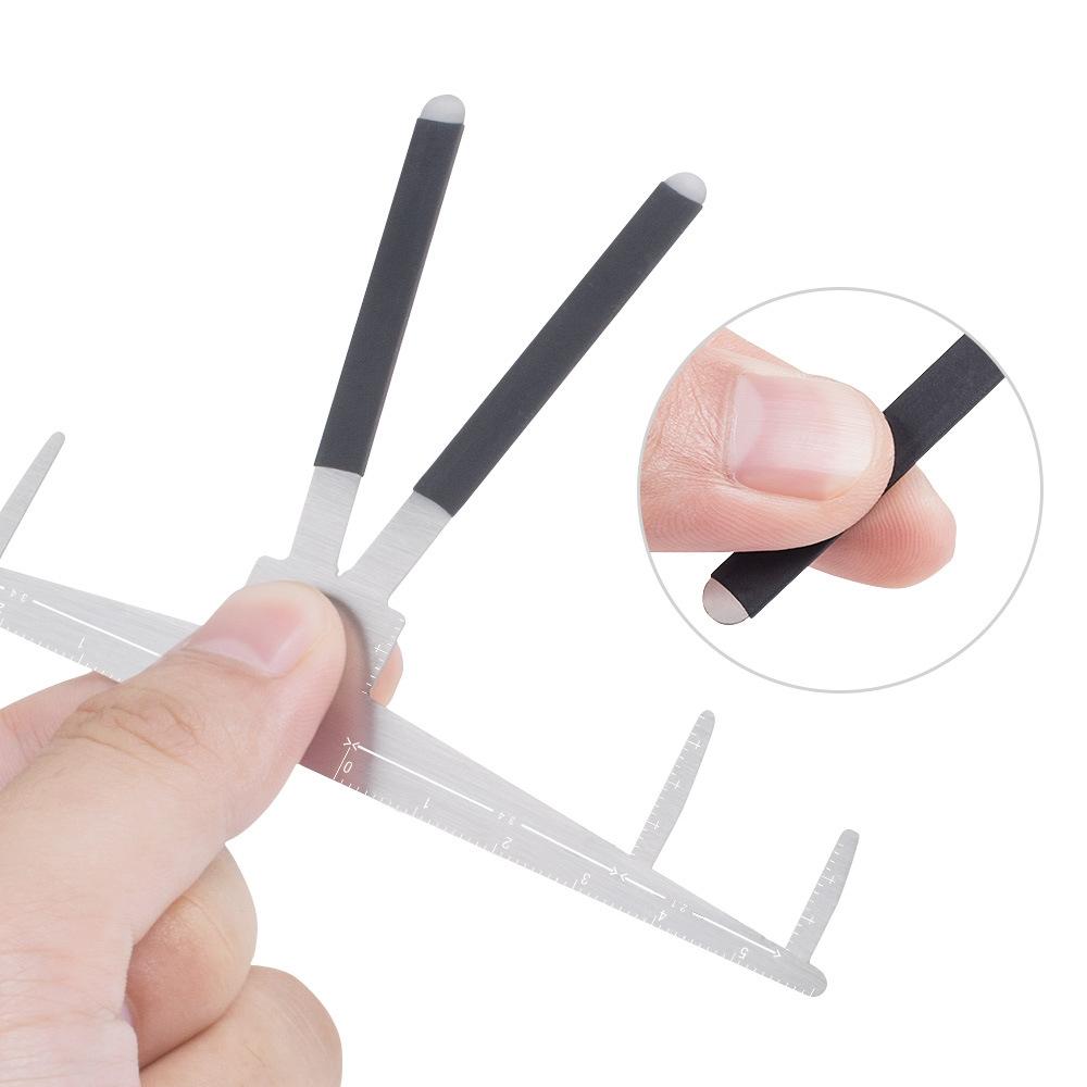 Precision Eyebrow Mapping Ruler Stainless Steel 3 Point Brow Shaping Tool 4