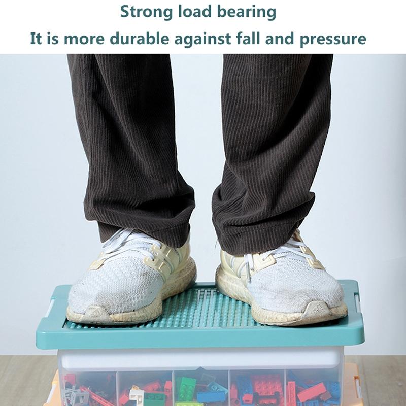 Children Building Blocks Storage Box Organizer with Transparent Dustproof Lid