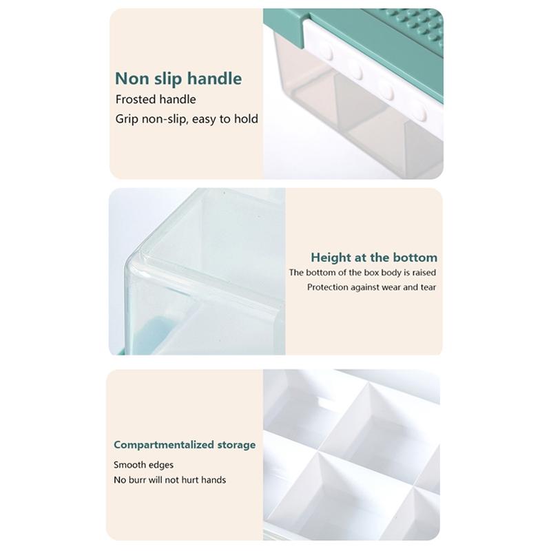 Children Building Blocks Storage Box Organizer with Transparent Dustproof Lid