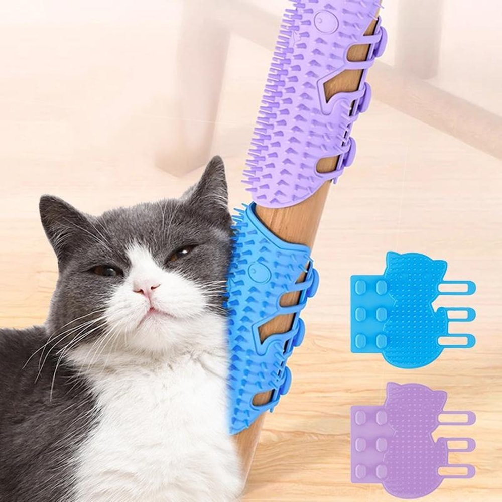 Corner Cat Scratcher Massage Brush for Cats & Dogs Self-Exciting Pet Grooming Pad