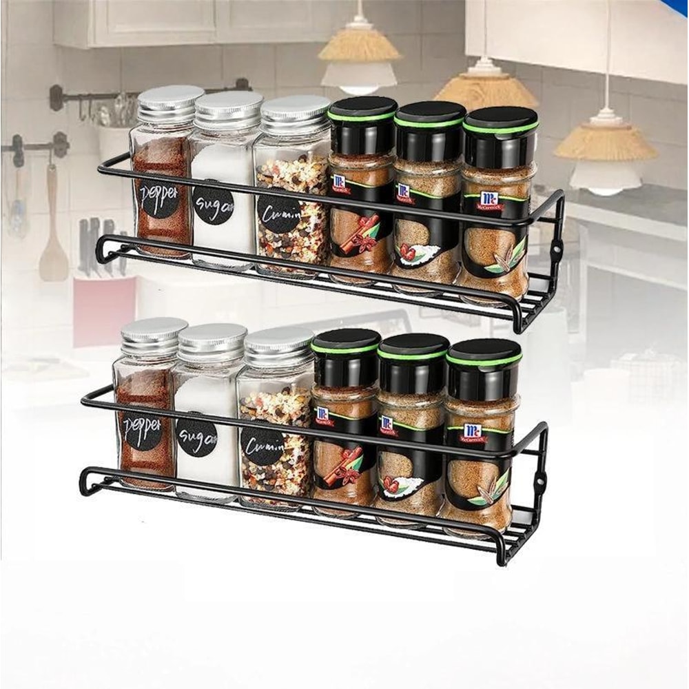 Wall Mounted Spice Rack Organizer Multi Layer Kitchen Storage Shelf 1