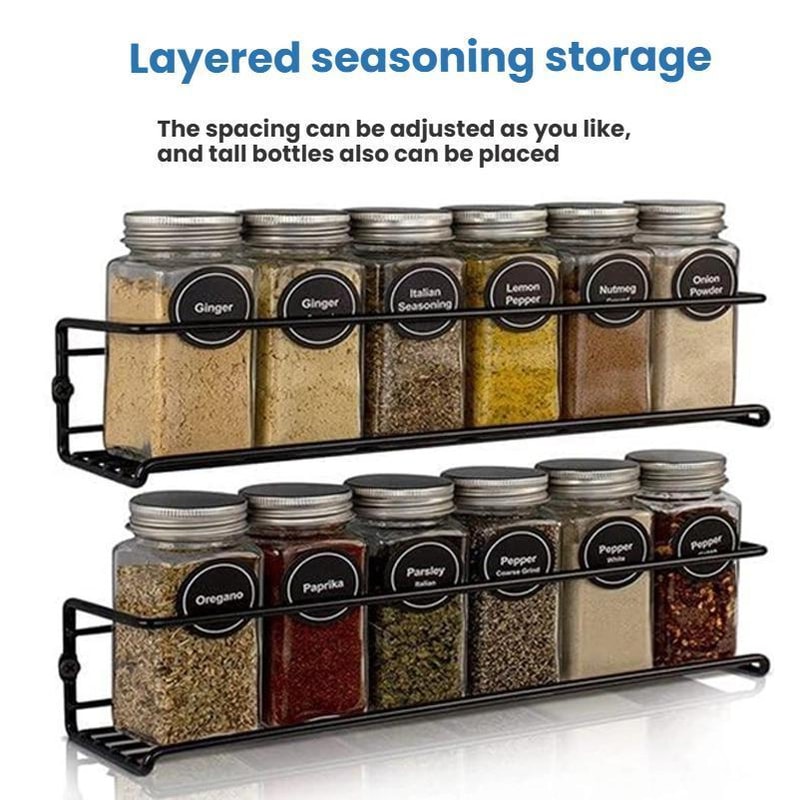 Wall Mounted Spice Rack Organizer Multi Layer Kitchen Storage Shelf 2