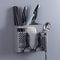 Wall Mounted Chopstick Holder With Drain Tray And Utensil Organizer Hooks 0