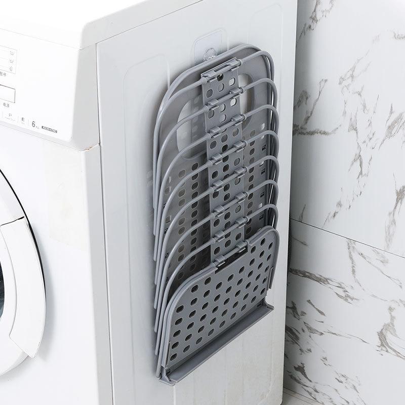 Perforation-Free Wall Mounted Folding Laundry Hamper & Storage Basket for Bathroom Organization
