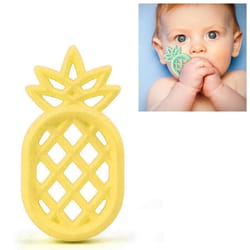 pineapple silicone baby teether pendant toy – safe teething relief soothing necklace