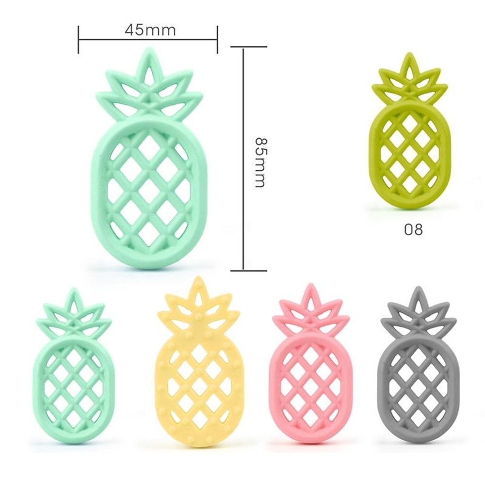 Pineapple Silicone Baby Teether Pendant Toy Safe Teething Relief Soothing Necklace 4