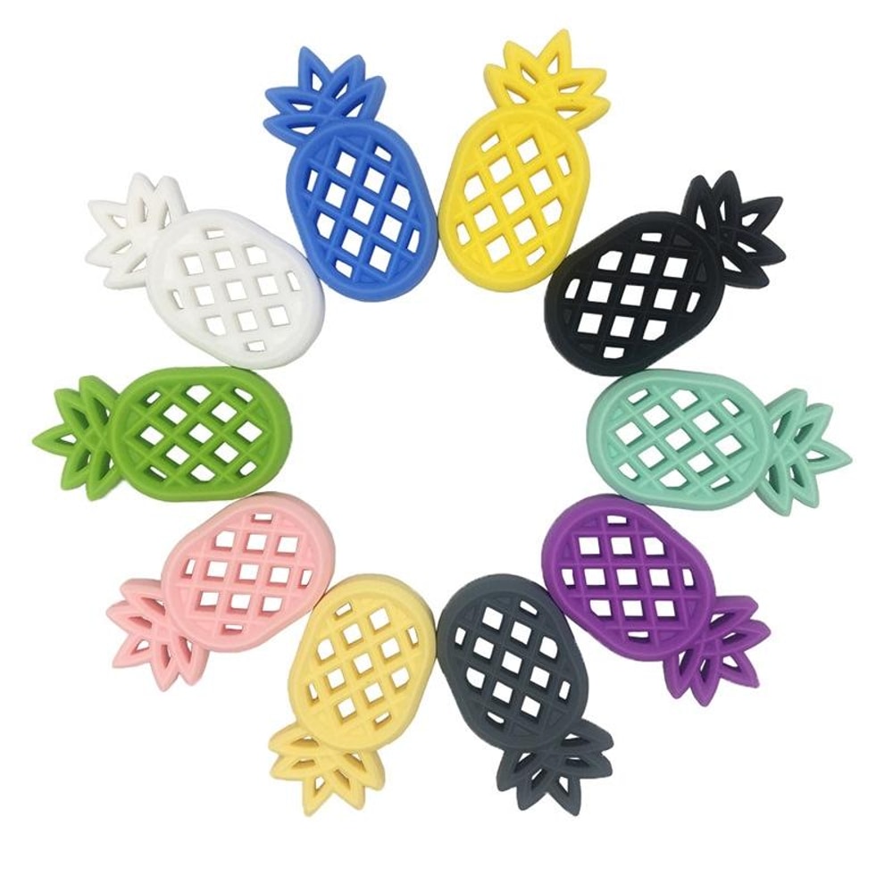 Pineapple Silicone Baby Teether Pendant Toy Safe Teething Relief Soothing Necklace 9