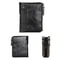 RFID Blocking Leather Wallet for Men with Double Zipper Slim Bifold Card Holder