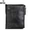RFID Blocking Leather Wallet for Men with Double Zipper Slim Bifold Card Holder