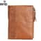RFID Blocking Leather Wallet for Men with Double Zipper Slim Bifold Card Holder