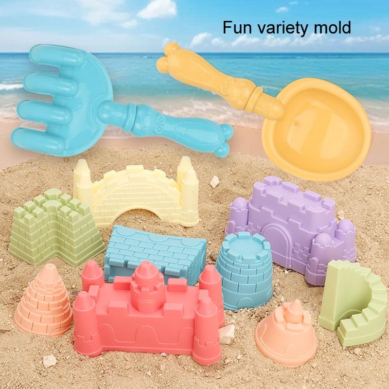 Kids Beach Toy Set Castle Sand Bucket Outdoor Sand Play Toys For Toddlers 7