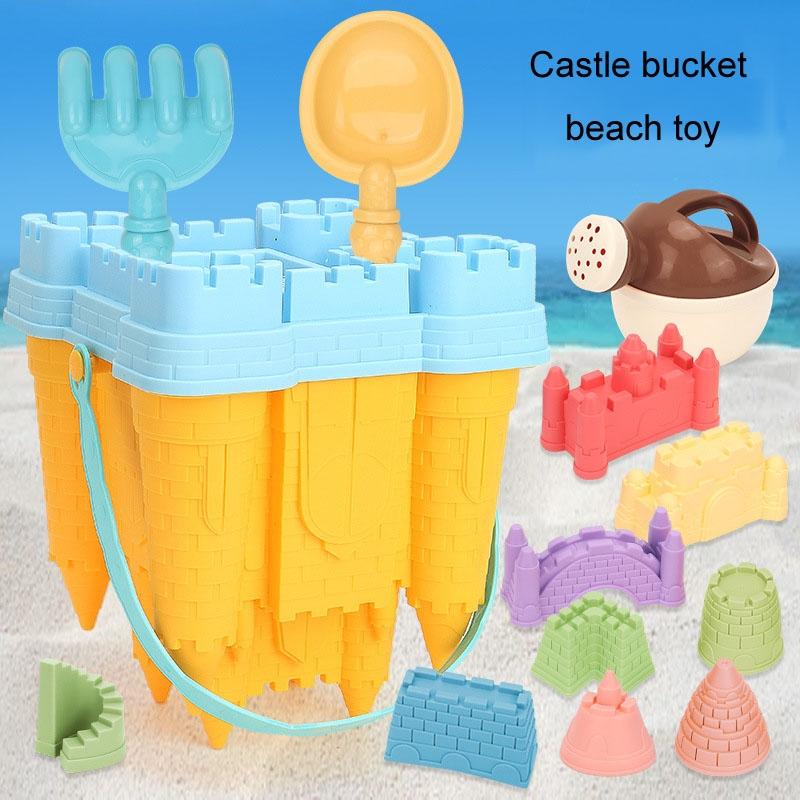Kids Beach Toy Set Castle Sand Bucket Outdoor Sand Play Toys For Toddlers 10