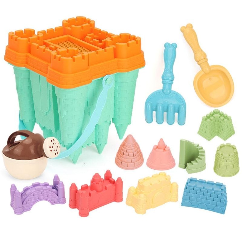 Kids Beach Toy Set Castle Sand Bucket Outdoor Sand Play Toys For Toddlers 2
