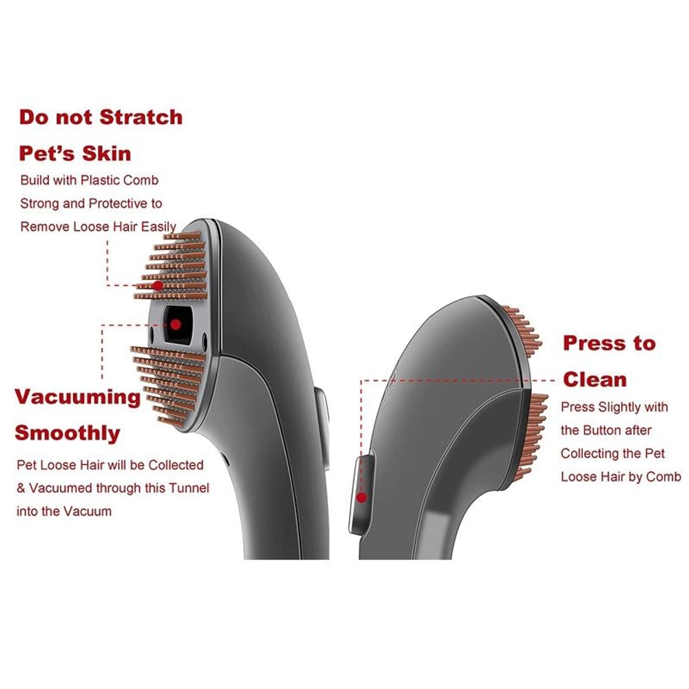 Pet Grooming Brush Vacuum Attachment For Dog And Cat Hair 4