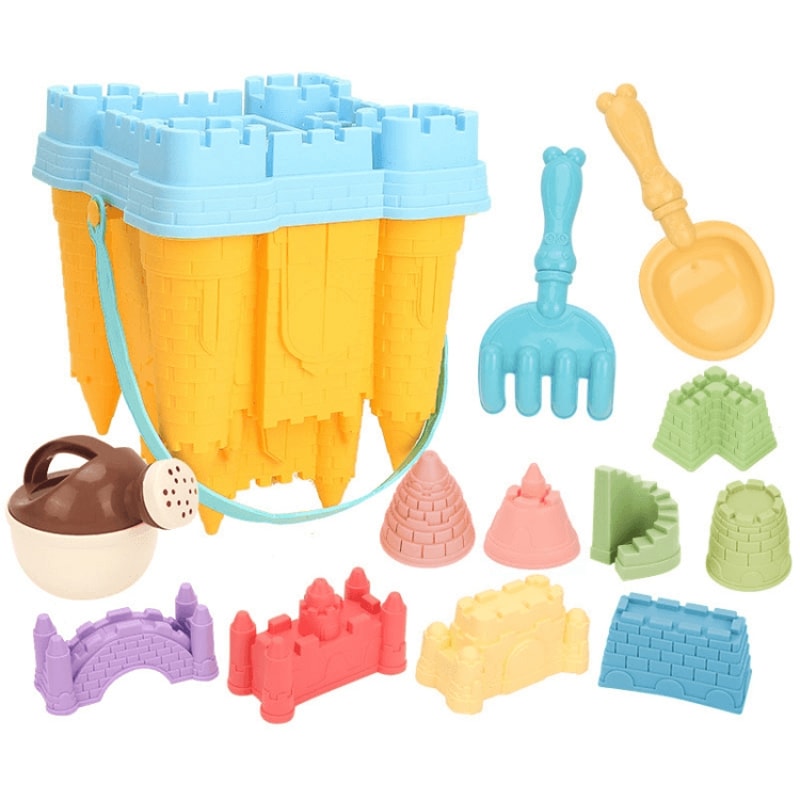 Kids Beach Toy Set Castle Sand Bucket Outdoor Sand Play Toys For Toddlers 12
