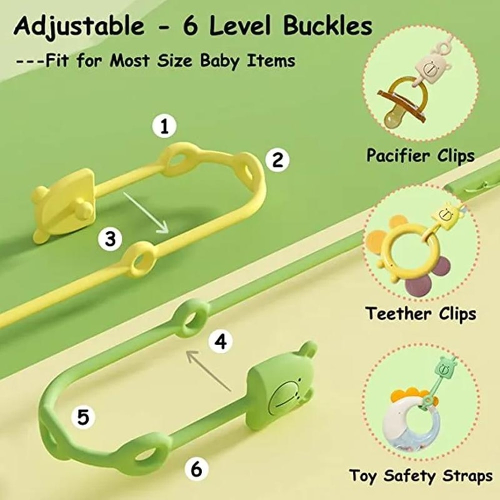 Bear Silicone Pacifier Clip Anti-Lost Chain Baby Teether Holder Adjustable