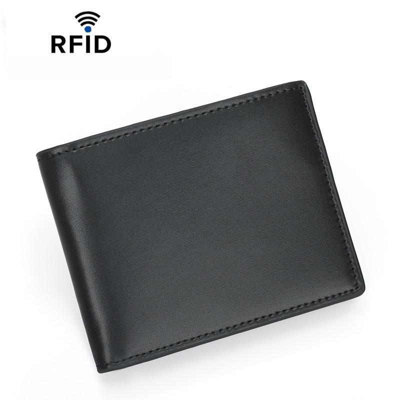 RFID Blocking Slim Leather Wallet For Men With 10 Card Slots Secure Minimalist Billfold 0