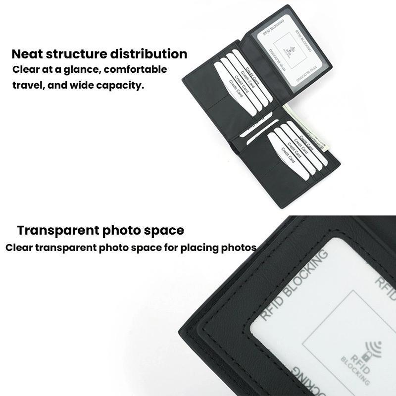 RFID Blocking Slim Leather Wallet For Men With 10 Card Slots Secure Minimalist Billfold 4