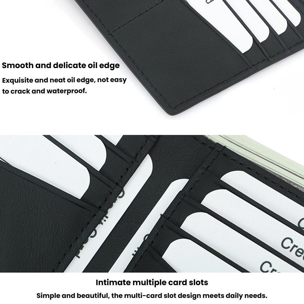 RFID Blocking Slim Leather Wallet For Men With 10 Card Slots Secure Minimalist Billfold 5