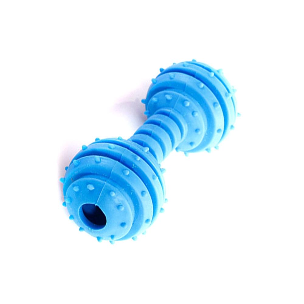 Durable Rubber Dog Chew Toy Dumbbell Shape Bite Resistant Pet Teething Molar Toy