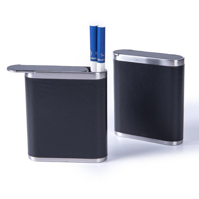 Luxury Cigarette Case For Men Slim 20 Cigarette Holder With PU Leather Metal CrushProof Design 6