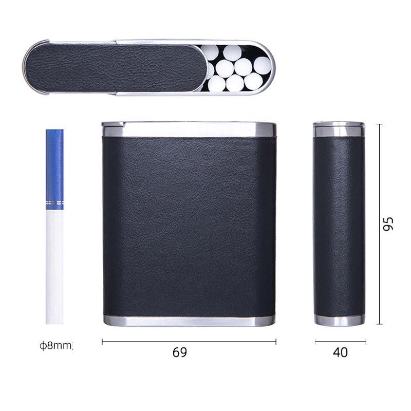 Luxury Cigarette Case For Men Slim 20 Cigarette Holder With PU Leather Metal CrushProof Design 5