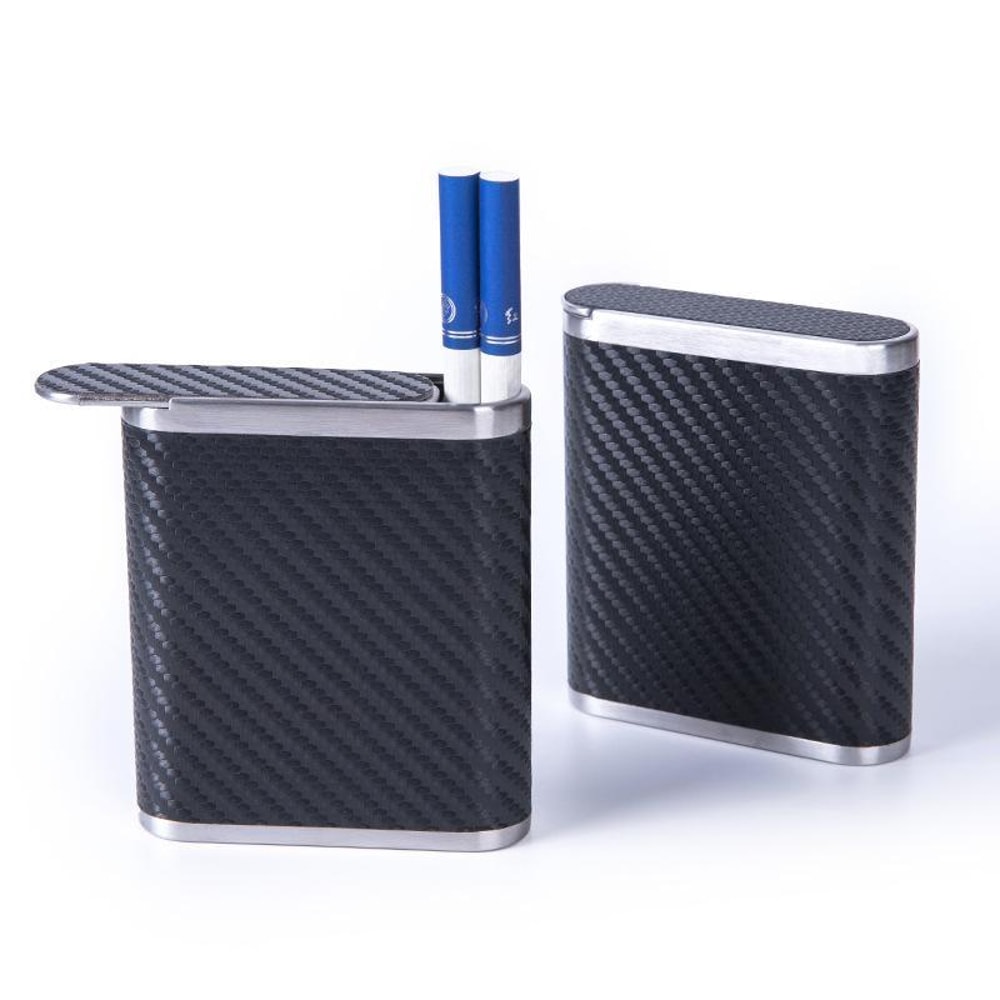 Luxury Cigarette Case For Men Slim 20 Cigarette Holder With PU Leather Metal CrushProof Design 7
