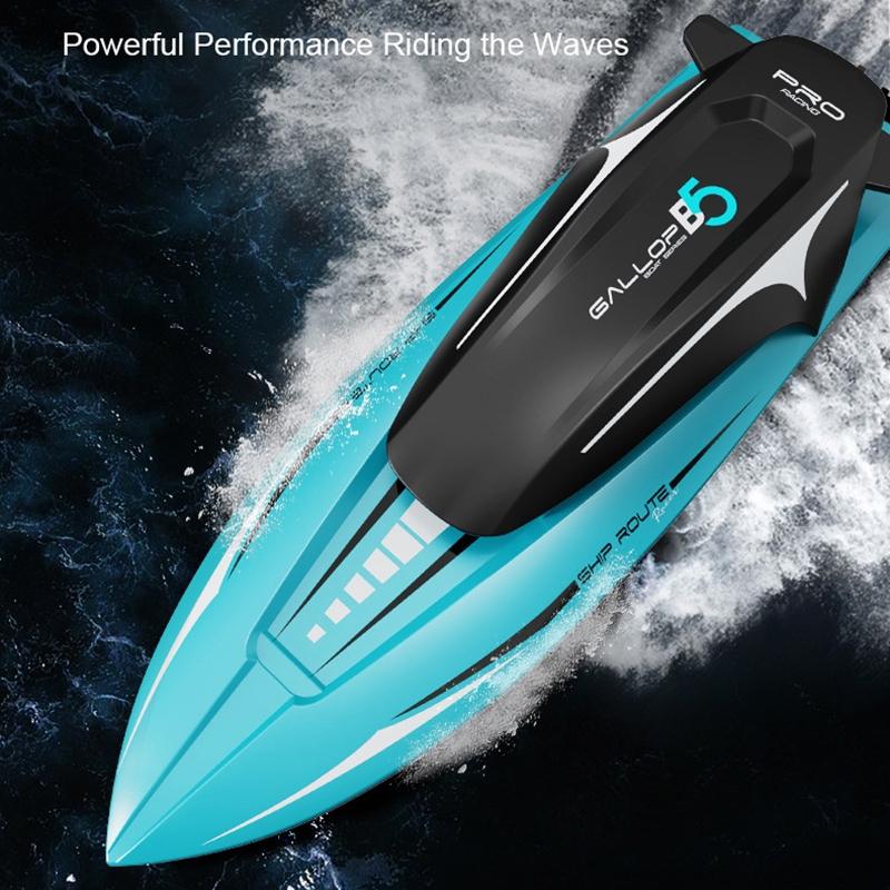 High Speed Remote Control Boat with LED Lights, 80M Range, Runtime RC Speed Boat Toy