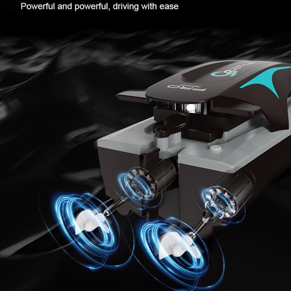 High Speed Remote Control Boat with LED Lights, 80M Range, Runtime RC Speed Boat Toy