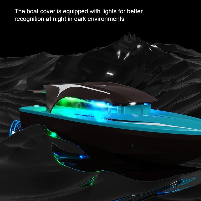 High Speed Remote Control Boat with LED Lights, 80M Range, Runtime RC Speed Boat Toy