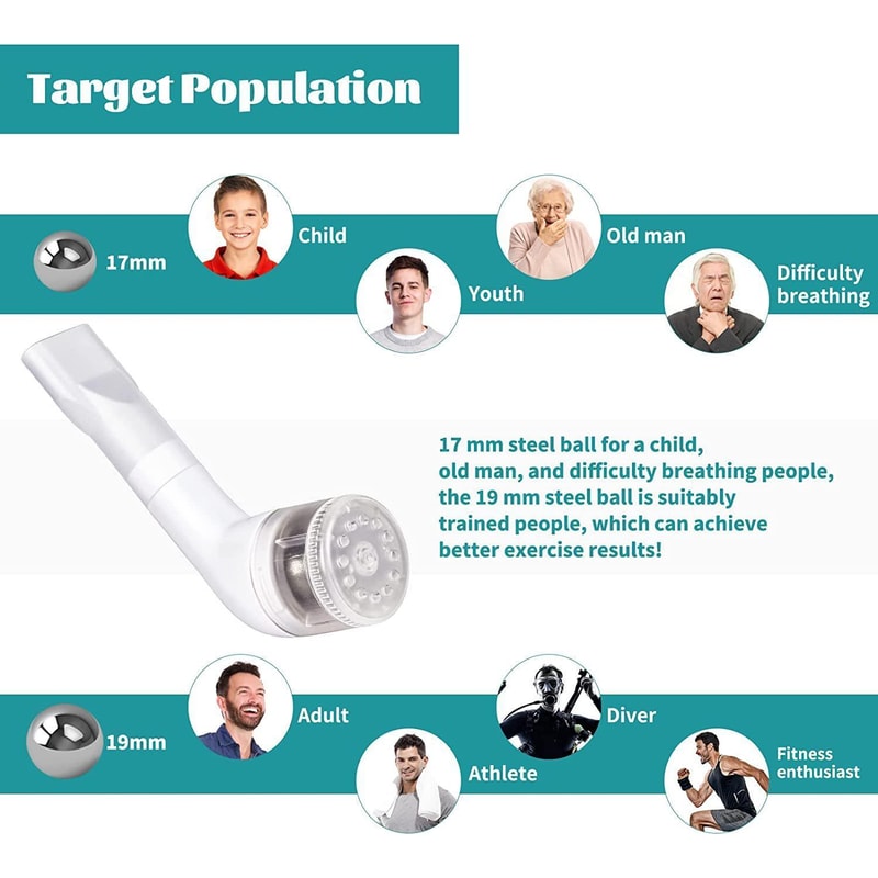 Adjustable 3Ball Breathing Exerciser Lung Trainer For Respiratory Muscle Strength 3