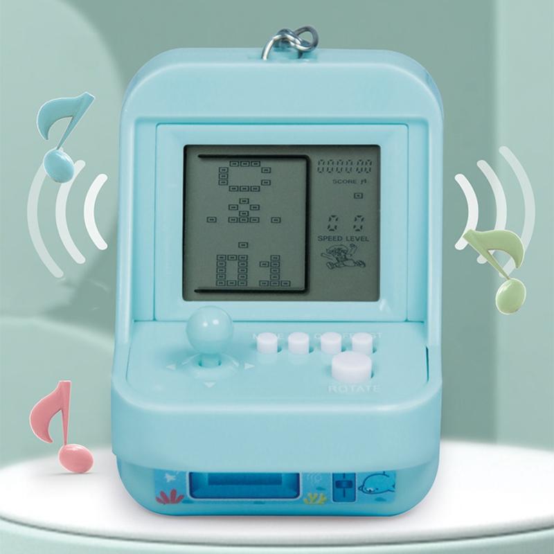 Mini Arcade Game Keychain Portable Retro Handheld Toy with Classic Games Gift for Kids