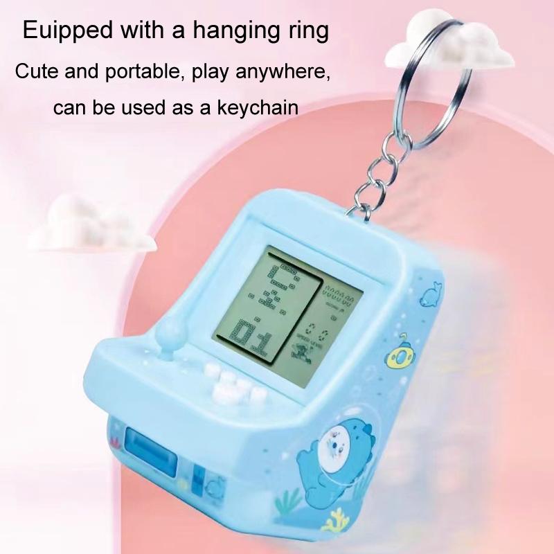 Mini Arcade Game Keychain Portable Retro Handheld Toy with Classic Games Gift for Kids