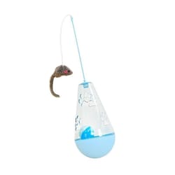 interactive cat treat dispensing tumbler & wand cat toy for boredom relief and exercise