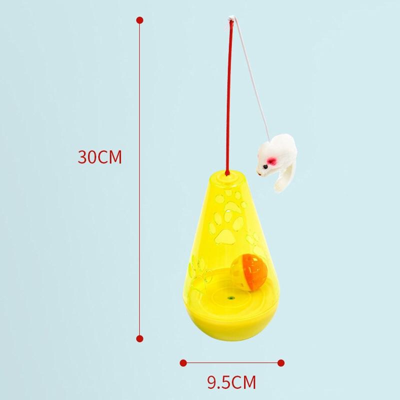 Interactive Cat Treat Dispensing Tumbler & Wand Cat Toy for Boredom Relief and Exercise