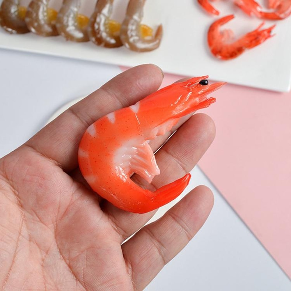 Simulation Shrimp Toy Set Realistic PVC Kids Playhouse Props & Photo Props