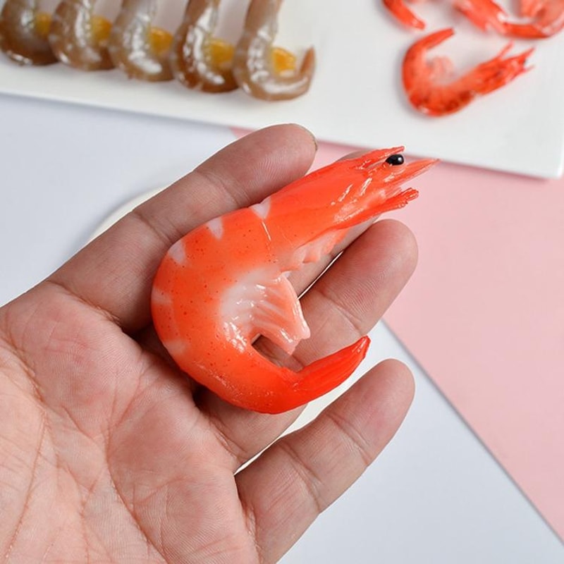 Simulation Shrimp Toy Set Realistic PVC Kids Playhouse Props & Photo Props