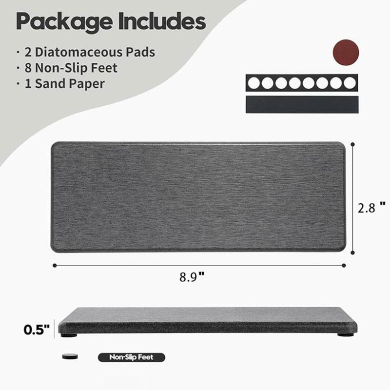 Quick Dry Diatomaceous Earth Mat Absorbent Bathroom Drying Mat Non Slip Countertop Coaster Tray 1