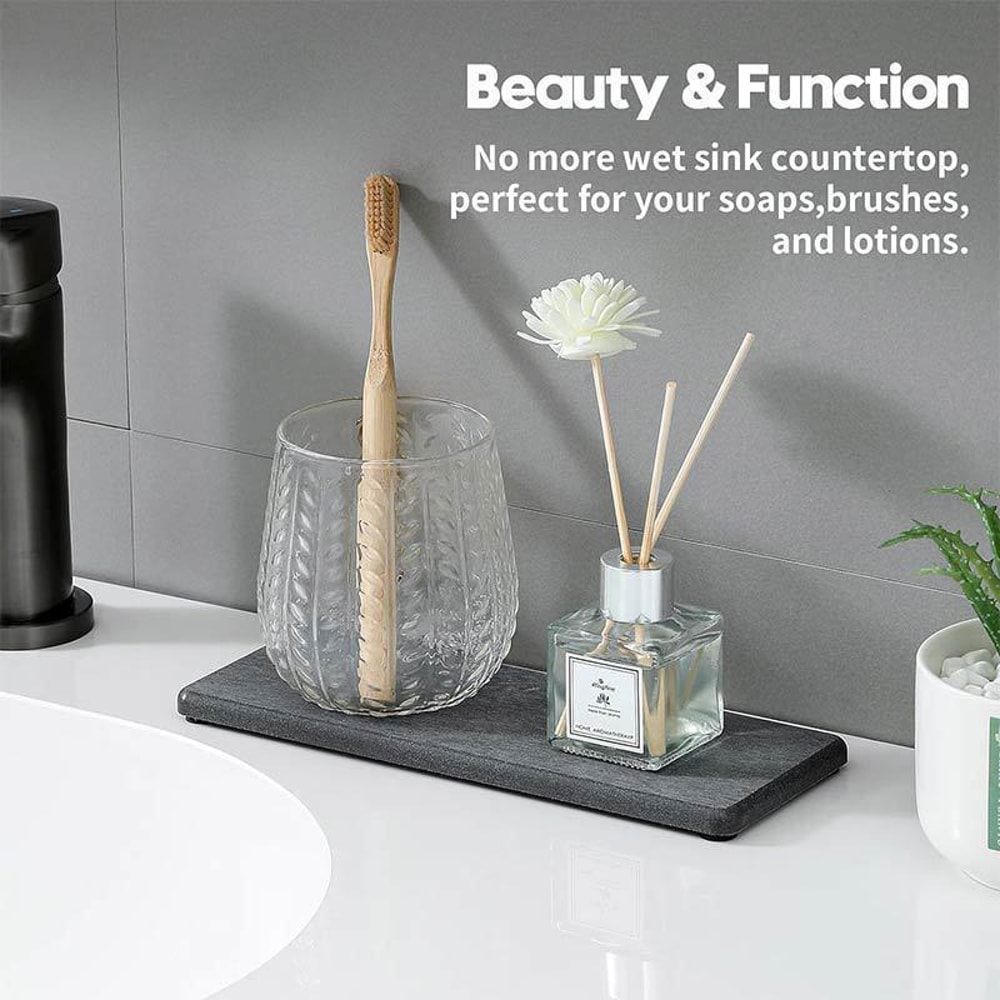 Quick Dry Diatomaceous Earth Mat Absorbent Bathroom Drying Mat Non Slip Countertop Coaster Tray 3