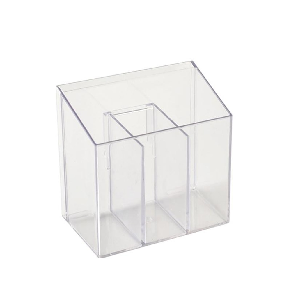Wall Mounted Clear Cosmetic Organizer 3 Compartment Makeup Storage Box 2