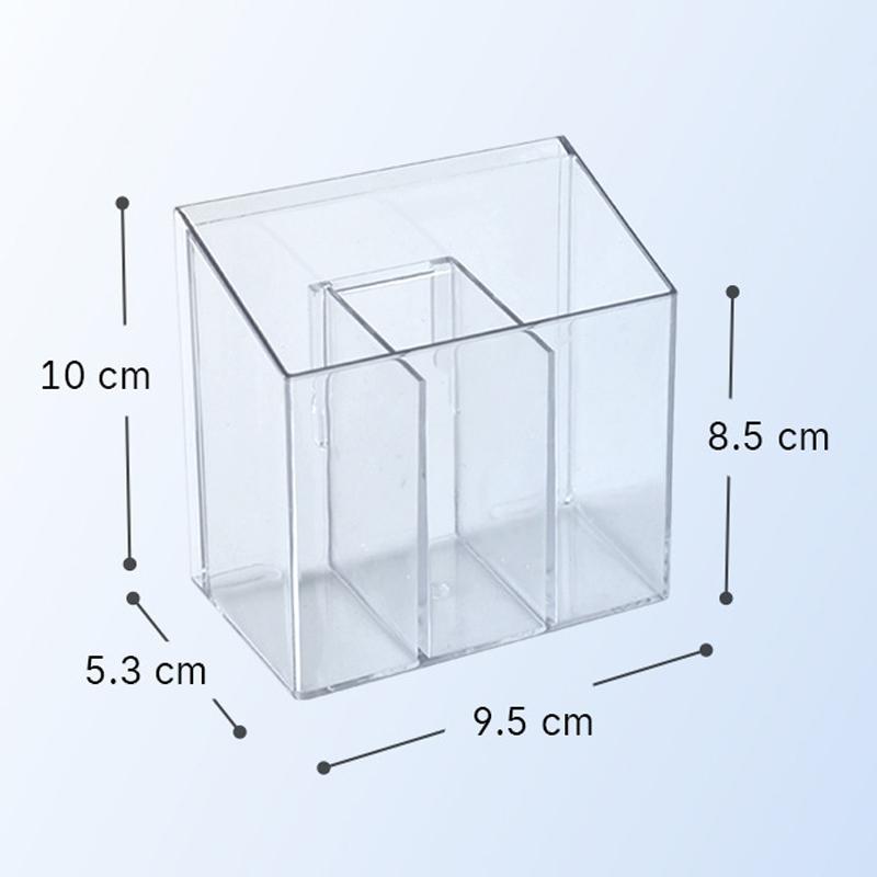 Wall Mounted Clear Cosmetic Organizer 3 Compartment Makeup Storage Box 3