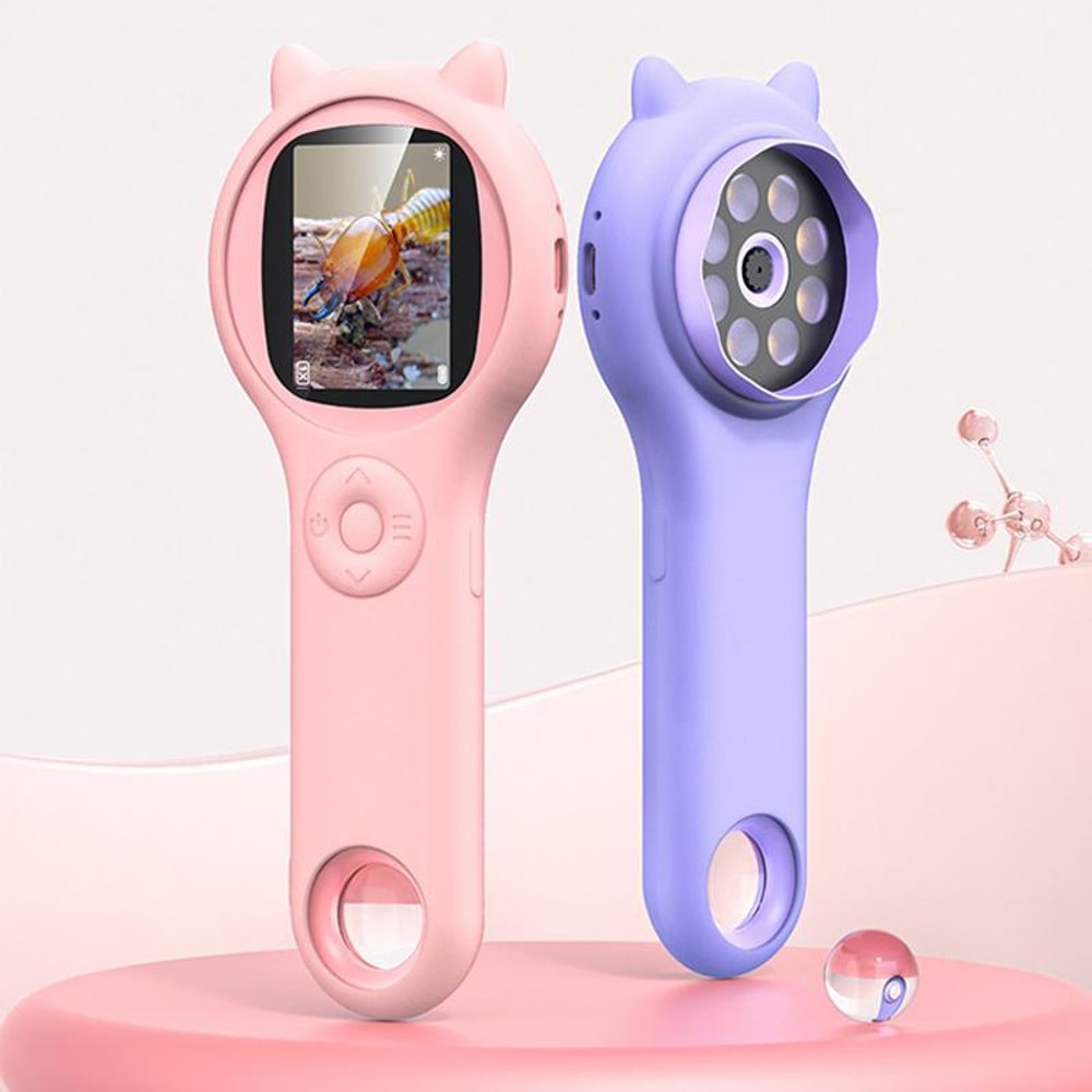 Kids Digital Microscope Toy Children Science Experiment Setout Screen Macro Lens