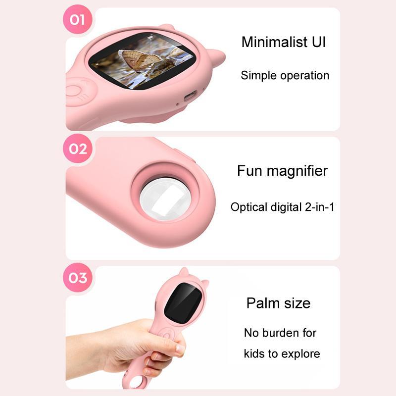 Kids Digital Microscope Toy Children Science Experiment Setout Screen Macro Lens