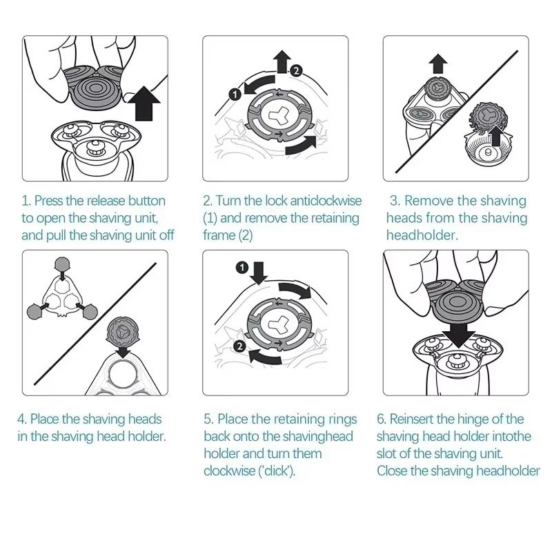 Philips SH98 SH71 SH91 Replacement Shaver Heads for Series 9000 Electric Razors