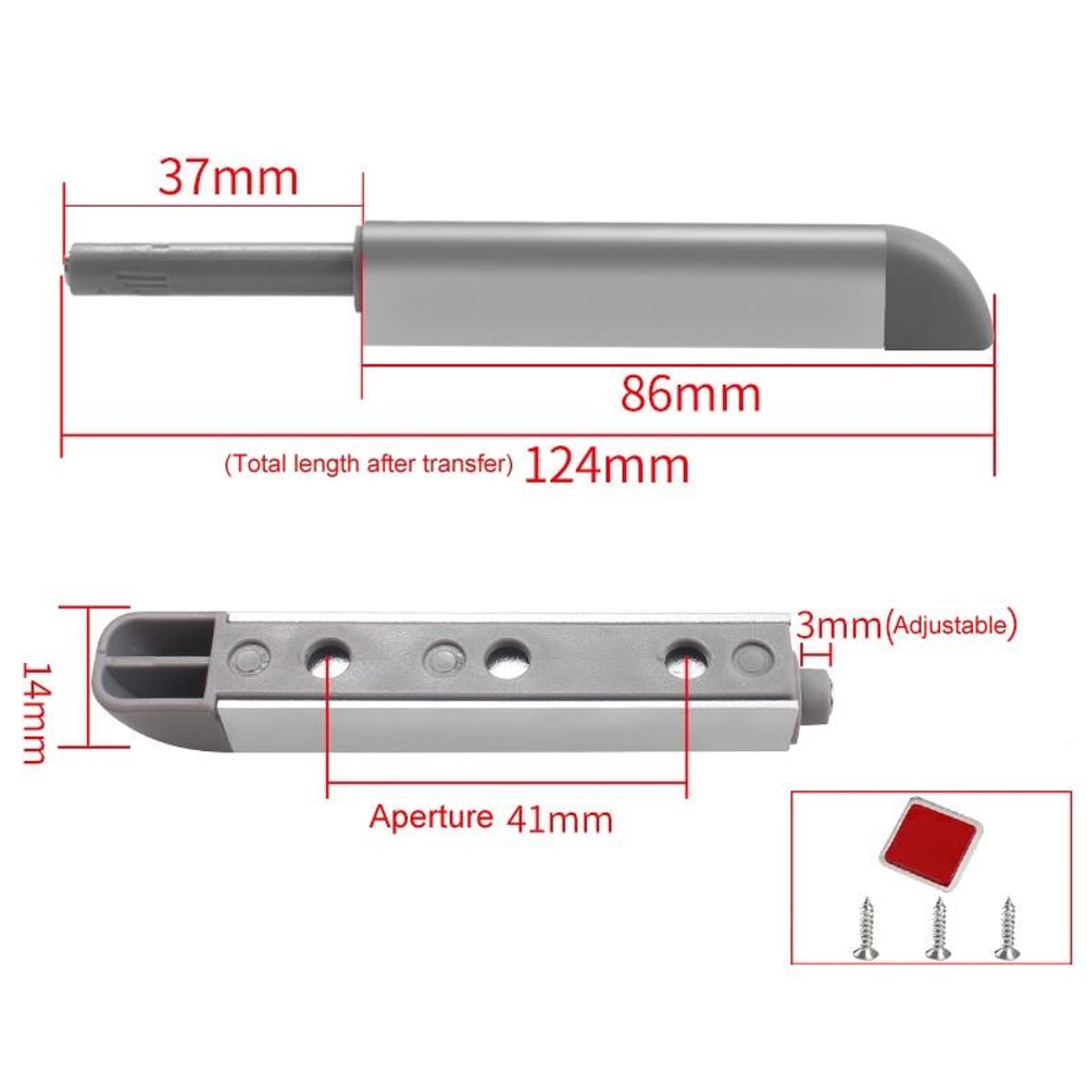 Push To Open Magnetic Cabinet Door Latch Adjustable Soft Close Drawer Opener 1