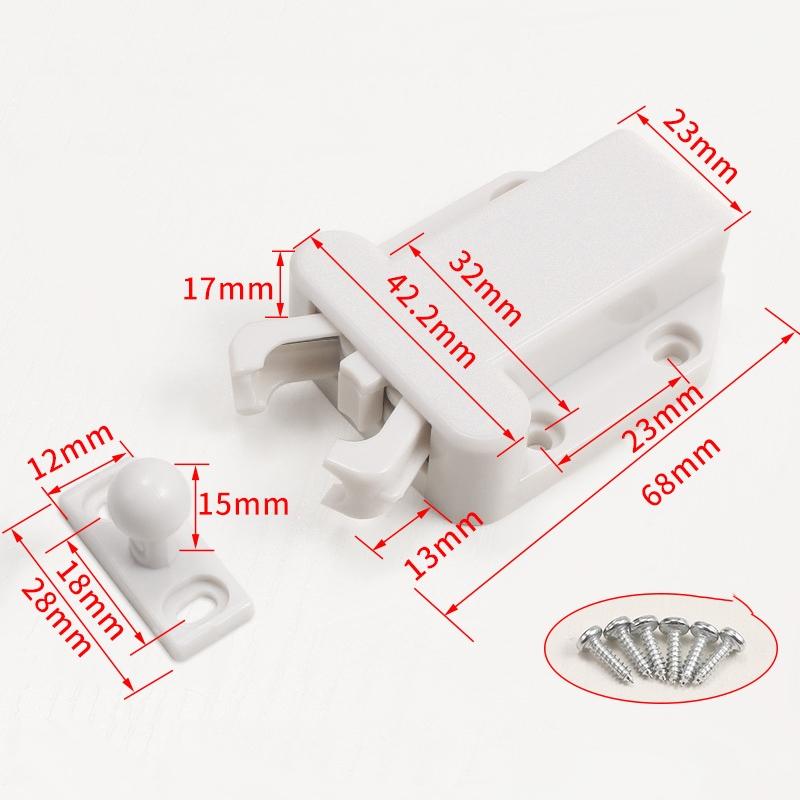 Push To Open Cabinet Latch Hidden Drawer Catch Soft Close Touch Hardware 3